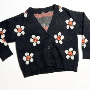 Smiley Face Flower Cardigan